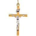 Two-Tone Crucifix Pendant with Dark Cross