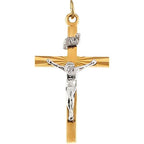 Two-Tone Crucifix Pendant with Dark Cross