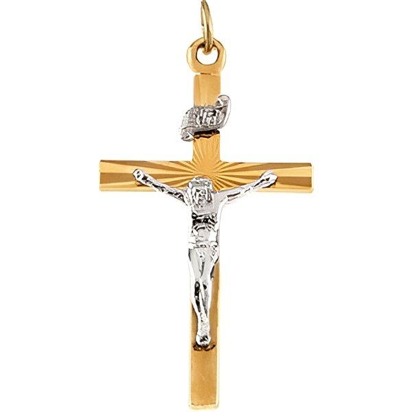 Two-Tone Crucifix Pendant with Dark Cross