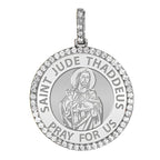 Large Saint Jude Diamond Round Medal