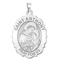 Saint Anthony Scalloped Oval Religious Medal
