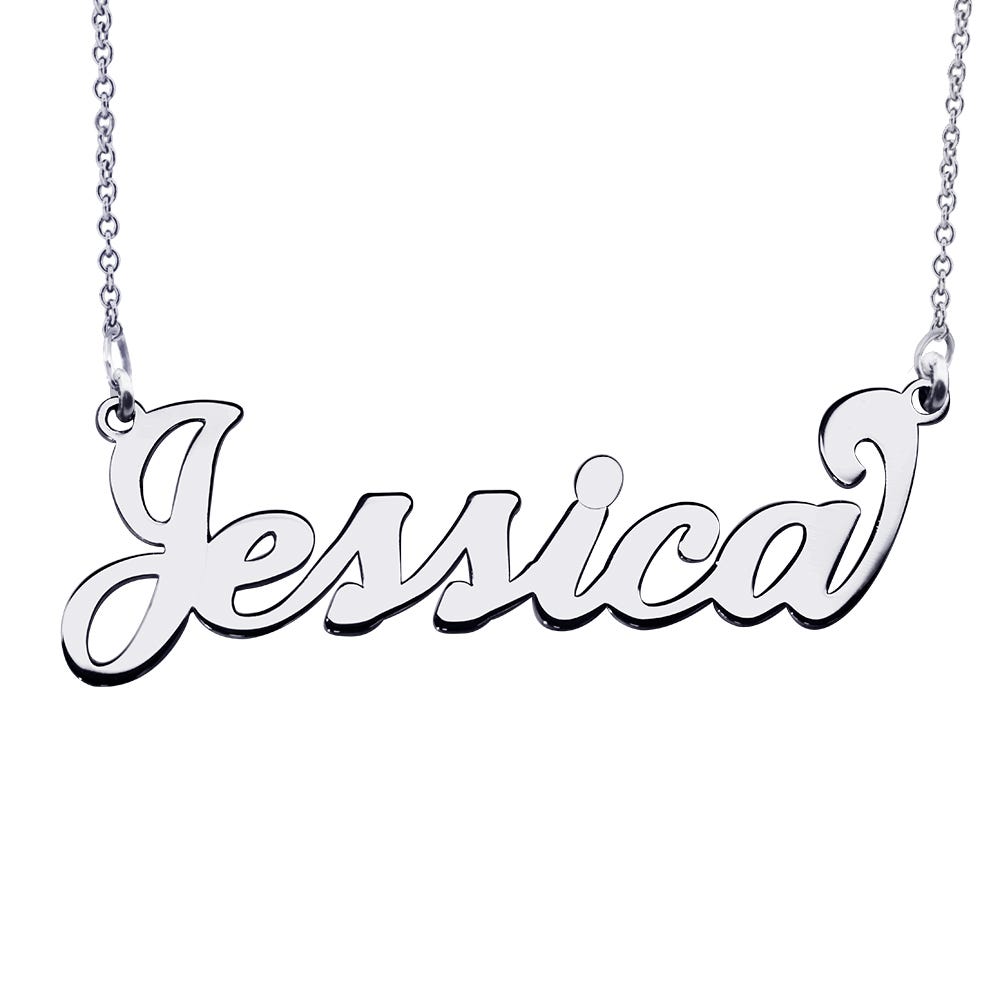 Personalized Classic Script Name Necklace with Chain