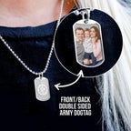 Officially Licensed Reversible US Army Photo Engraved Dog Tag
