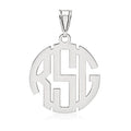 Round Block 3 Letter Monogram Cut-Out Pendant