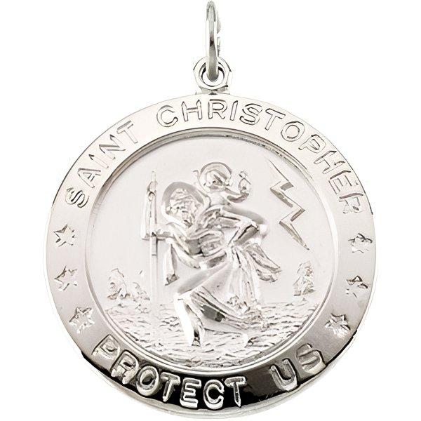 Saint Christopher Round Religious Medal