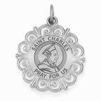 Saint Charles Borromeo Round Filigree Religious Medal