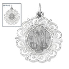 Saint Benedict Double Sided Round Filigree Religious Medal