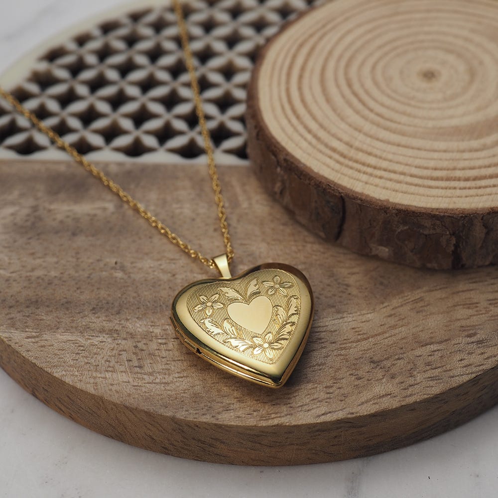 14K Gold Filled Love Heart Photo Locket