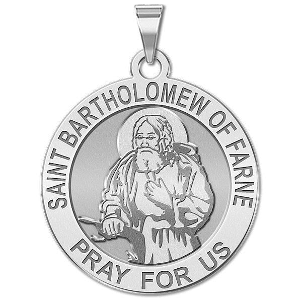 Saint Bartholomew Of Farne Round Religious Medal