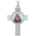 Sacred Heart Of Jesus Cross Religious Medal "Color"