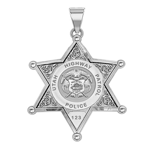 Personalized Utah Highway Patrol Badge with Rank, Number & Dept.