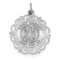 Saint Gabriel Round Filigree Religious Medal
