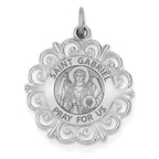 Saint Gabriel Round Filigree Religious Medal