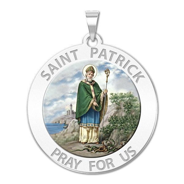 Saint Patrick Religious Medal "Color