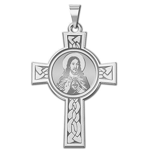 Sacred Heart of Jesus Cross Religious Medal