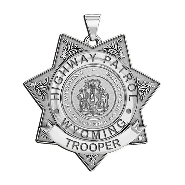 Personalized Wyoming Trooper Badge with Rank, Number and Dept