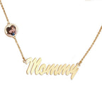 Personalized Mother Name Necklace with Photo Charm