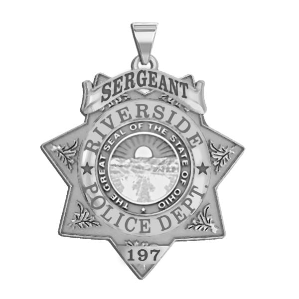 Personalized Riverside Ohio Badge with Rank and Number