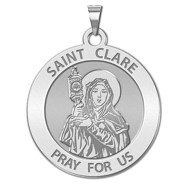 Saint Clare Of Assisi Round Religious Medal