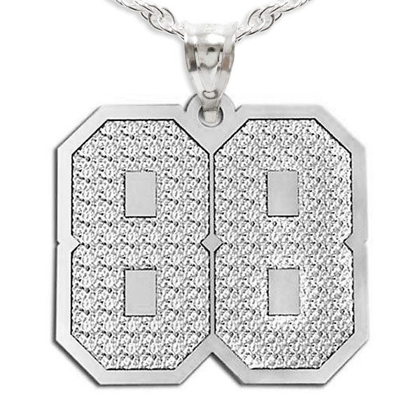 Jersey Hammered 2 Digit Number Charm or Pendant