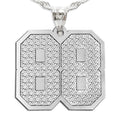 Jersey Hammered 2 Digit Number Charm or Pendant