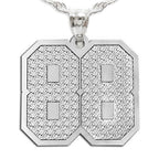 Jersey Hammered 2 Digit Number Charm or Pendant