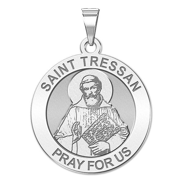 Saint Tressan Round Religious Medal
