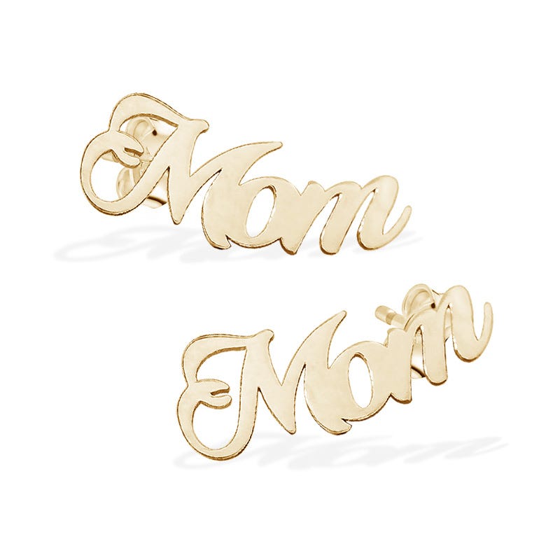 Customized Script Mom or Grandma Earrings