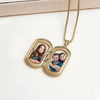 14K Gold Filled Dog Tag Photo Locket