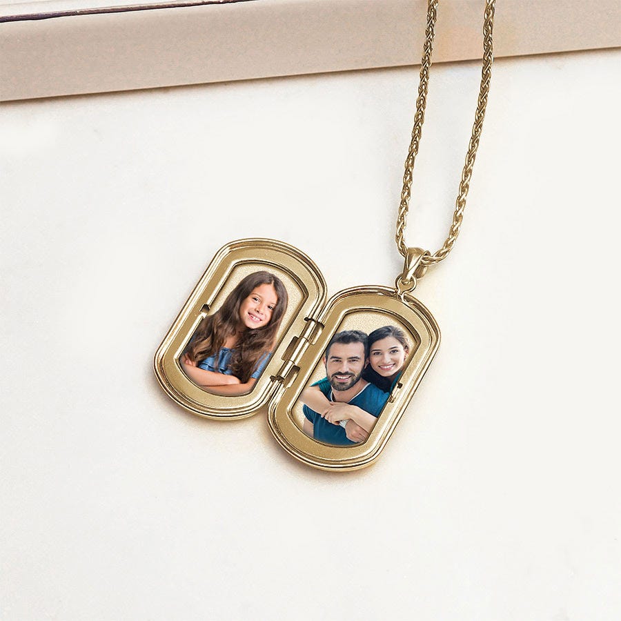 14K Gold Filled Dog Tag Photo Locket