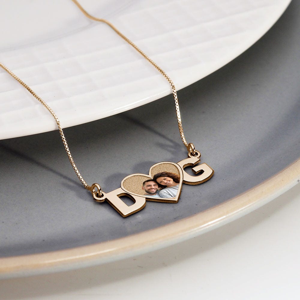 Initial Photo Heart Pendant