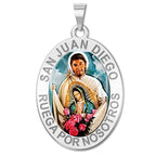 San Juan Diego Oval Color Religious Medal