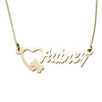 Personalized Name Necklace with Heart and Dog Bone
