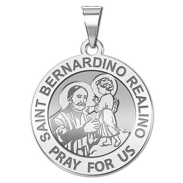 Saint Bernardino Realino (with Christ Child) Round Religious Medal