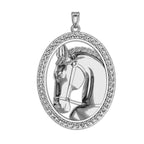 Ravel Racehorse Diamond Studded Oval Horse Jewelry Pendant