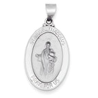 14K Gold Saint Jude Thaddeus Hollow Oval Charm