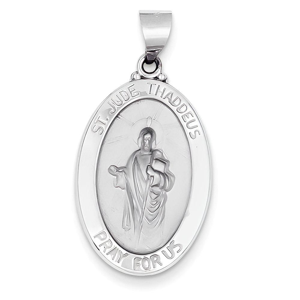 14K Gold Saint Jude Thaddeus Hollow Oval Charm