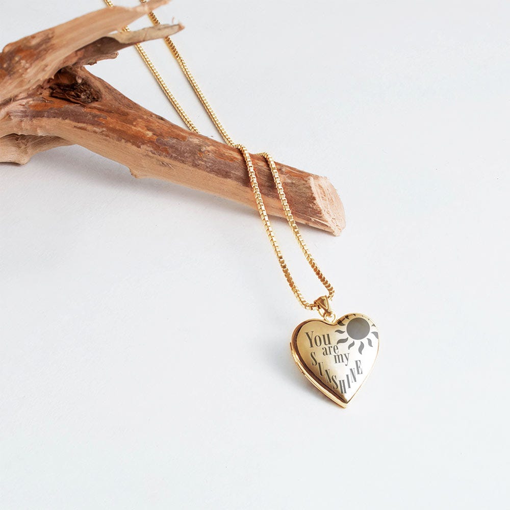 You Are My Sunshine Heart Photo Locket