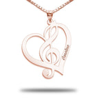 Personalized Heart Treble Clef Pendant