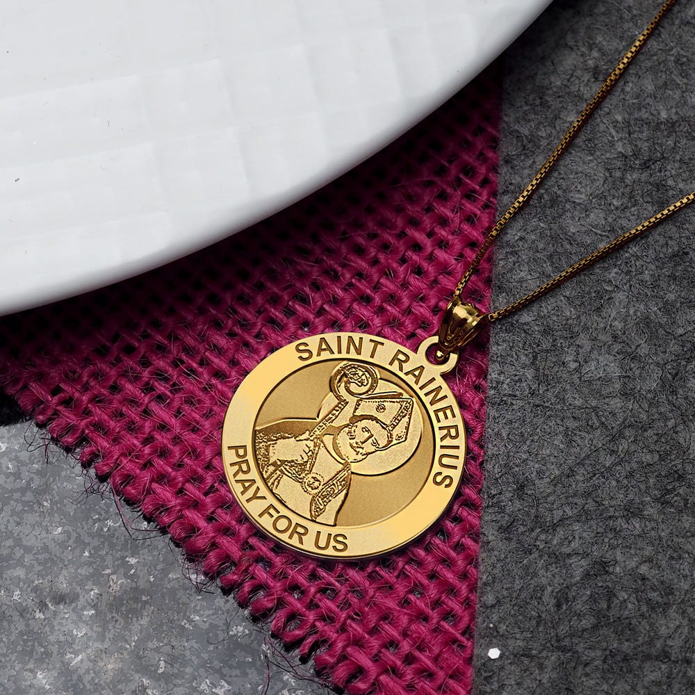 Saint Rainerius Round Religious Medal