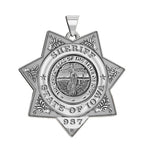 Personalized 7-Point Star Iowa Sheriff Badge with Number