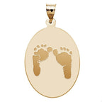 Custom Footprint Oval Charm or Pendant