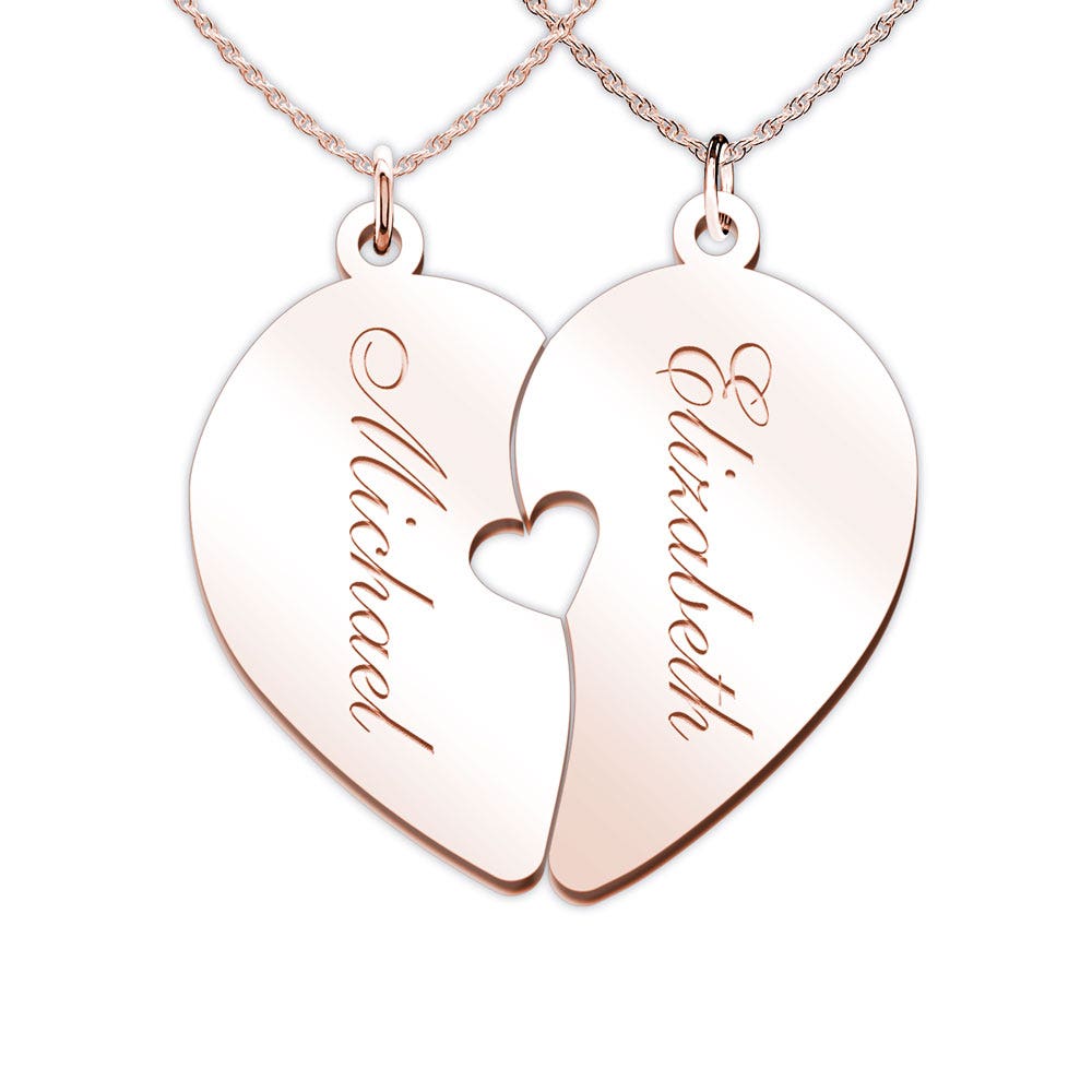 Couple's Engravable Two-Heart Pendant