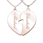 Couple's Engravable Two-Heart Pendant