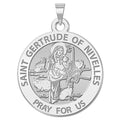 Saint Gertrude Of Nivelles Round Religious Medal