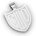 Badge Monogram 3-Letter Block Deep Engrave Pendant