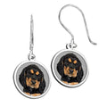 Round Shaped Photo Pendant Kidney Wire Earrings