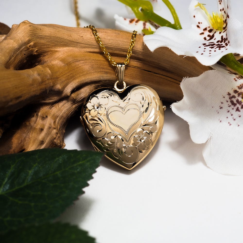 Floral Heart 4 Photo Locket