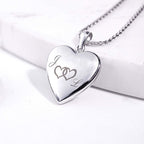 White Gold Together Forever Heart Photo Locket