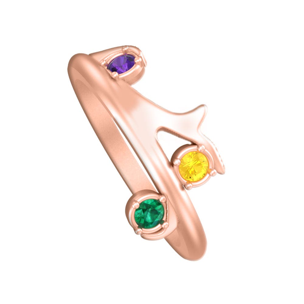 Family Tree Branch Ring with Up to 6 Birthstones
